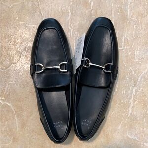 Men's Black Leather Loafers